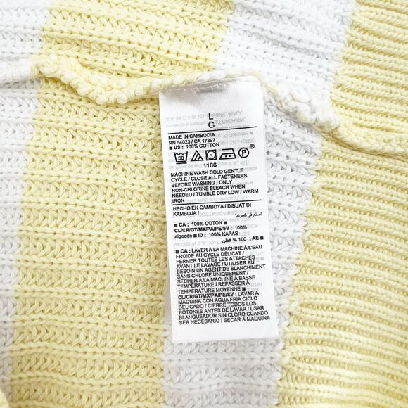 Old Navy Yellow‎ and White Striped Knit Cardigan - Picture 4 of 4